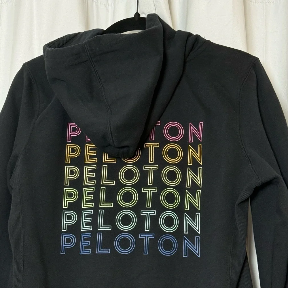 Peloton Ultimate Zip Up Rainbow Spell-Out Hoodie Womens Medium - Picture 7 of 12